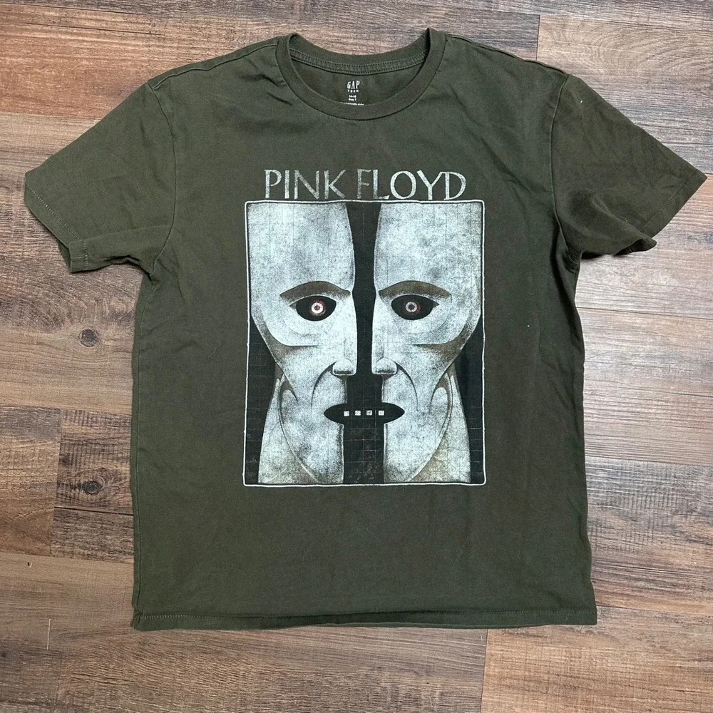 Gap Teen Pink Floyd The Division Bell Graphic T-Shirt Olive Green‎ Size 14-16